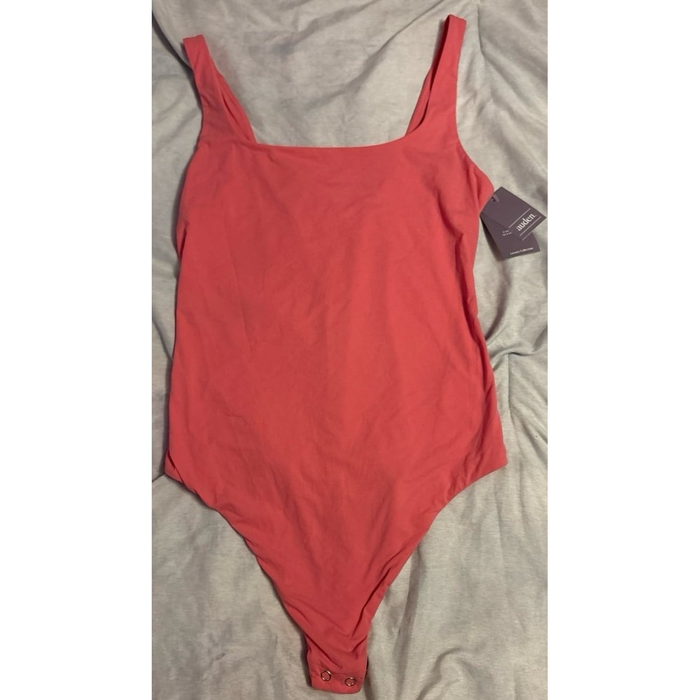 NEW Auden Luxury Collection Coral Ultra Soft Tank Top Bodysuit, Medium